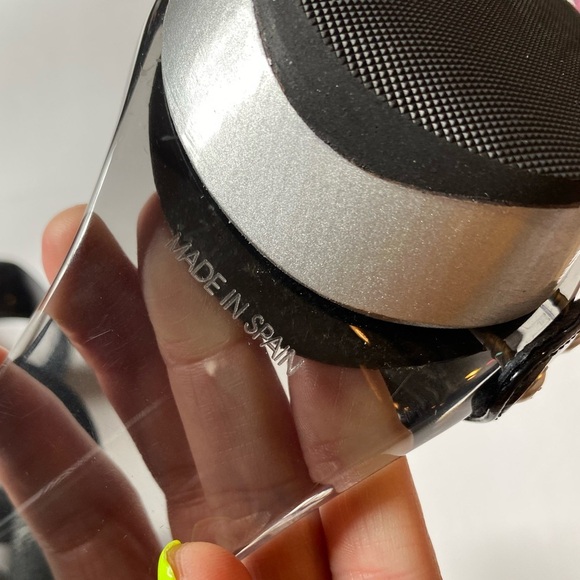 Vintage 90s Stuart Weitzman Smoky Lucite Platform Sandals Size 7.5 - Picture 4 of 10